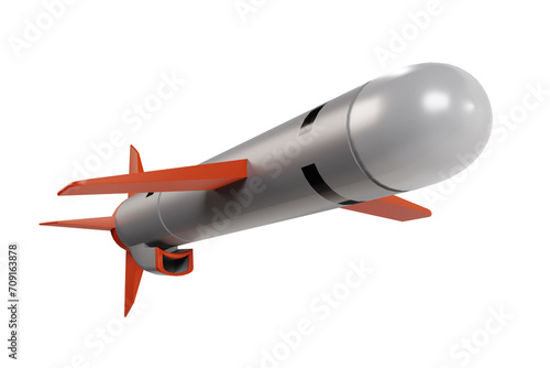 Tomahawk cruise missile isolated on white background. 3d-rendering