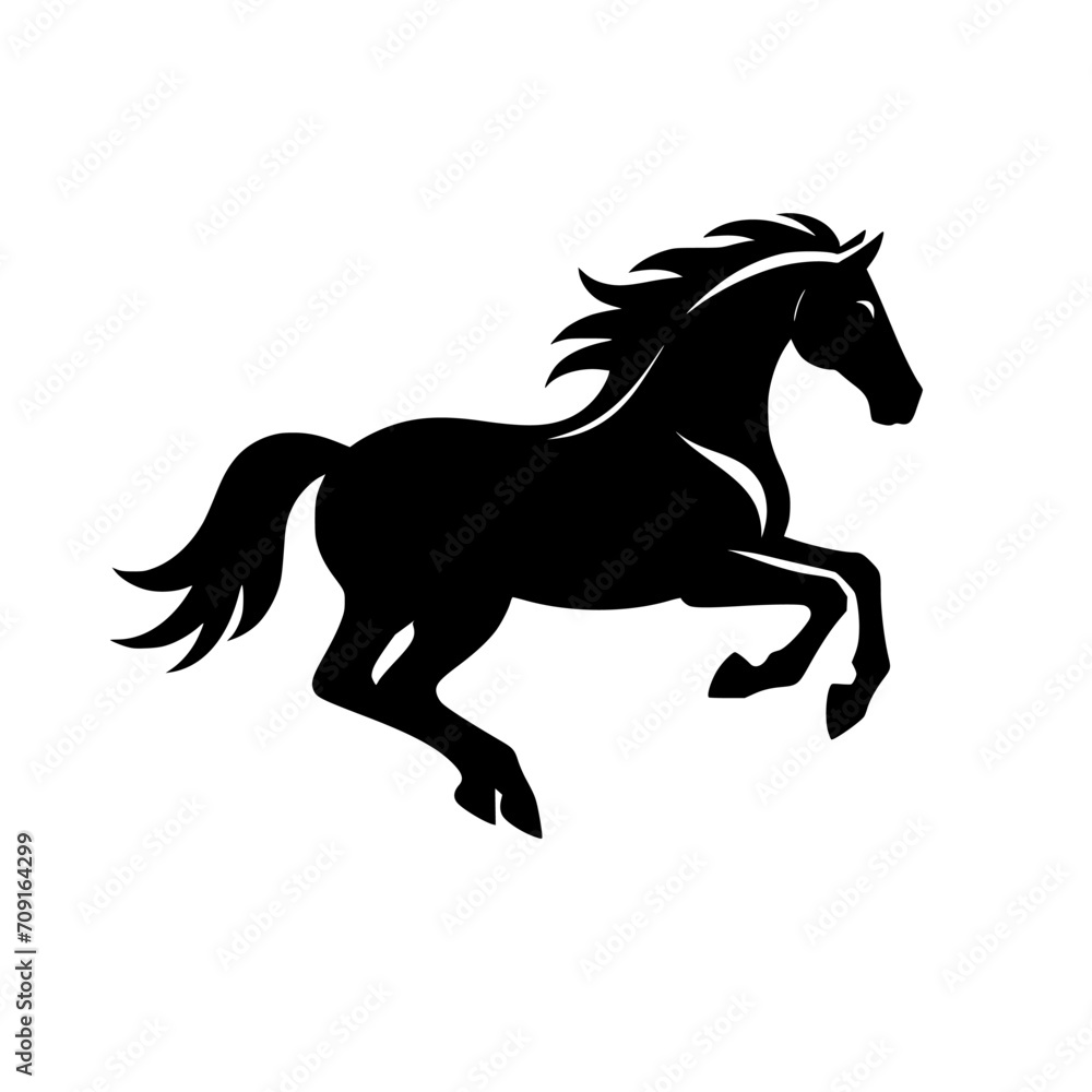 Vector logo of a running horse. black and white professional logo of a horse. can be used a logo, watermark, or emblem. Vector logo of a running horse. black and white professional logo of a horse. can be used a logo, watermark, or emblem.