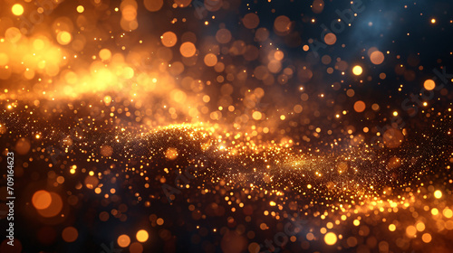 Abstract luxury black and gold powder bokeh background overlay