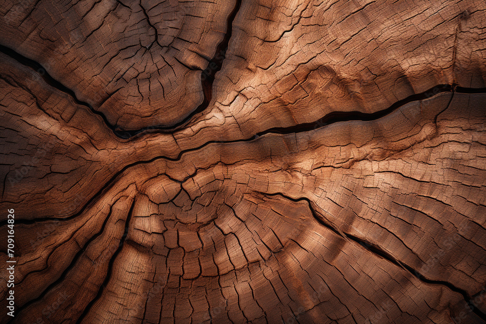 Fototapeta premium wood texture seen under a microscope with exaggerated contrast created with Generative Ai