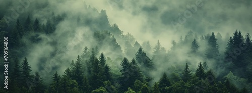 Mystical Forest Fog: Atmospheric Landscape Paintings with Textured, Organic Scenery and Mountainous Vistas photo