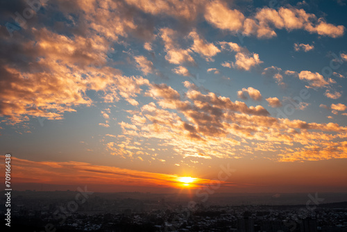 Fototapeta Naklejka Na Ścianę i Meble -  Beautiful colourful sunset. Landscape of sunrise.