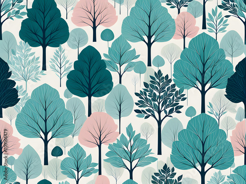 minimalist-trees-pattern-watercolor-style-wallpaper-design-trending-on-art-station-space