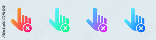 Do not touch solid icon in gradient colors. Stop signs vector illustration photo