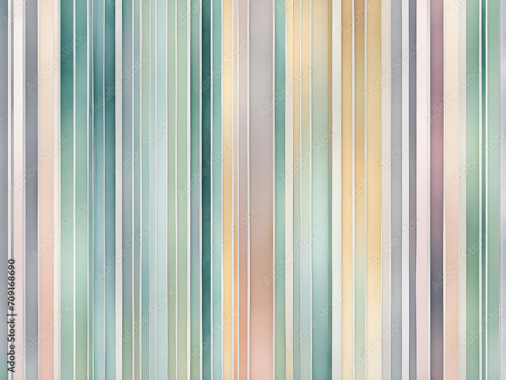 Obraz premium minimalist-stripes-patterning-across-a-wallpaper-canvas-pastel-colors-dominating-in-watercolor
