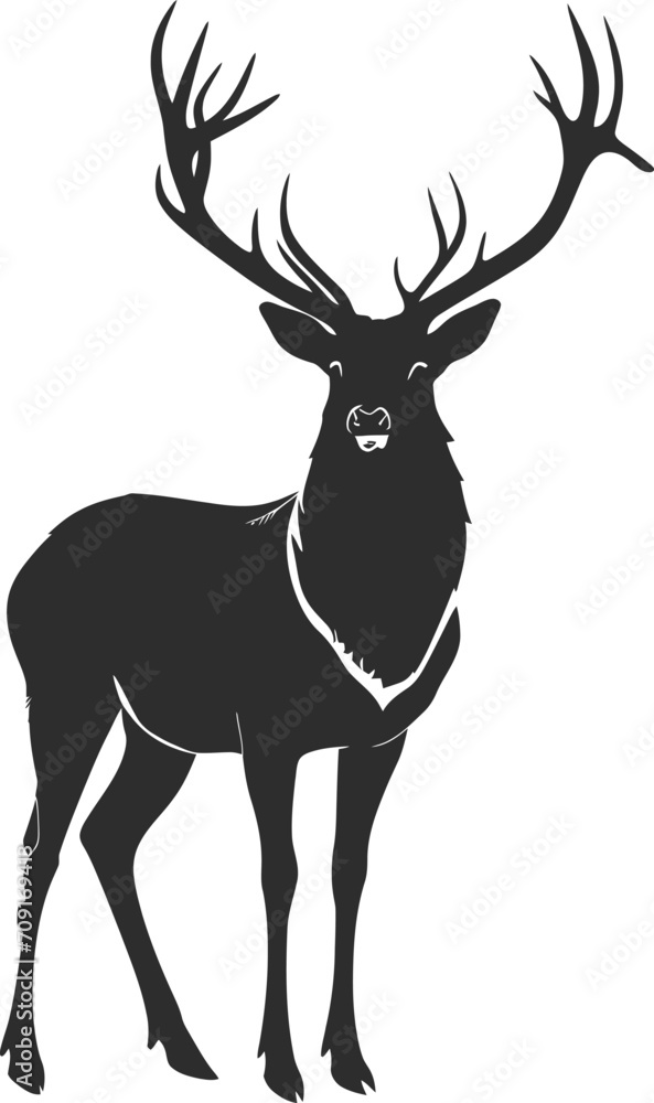 Silhouette deer full body black color only Silhouette deer full body black color only