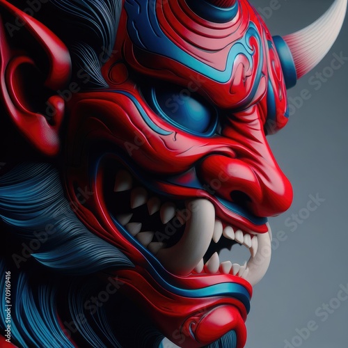 japanese mythology oni devil samurai mask 