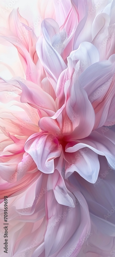 Abstract Image of a flower with flowing pink gradients, perfect for modern decor themes, wall and background 