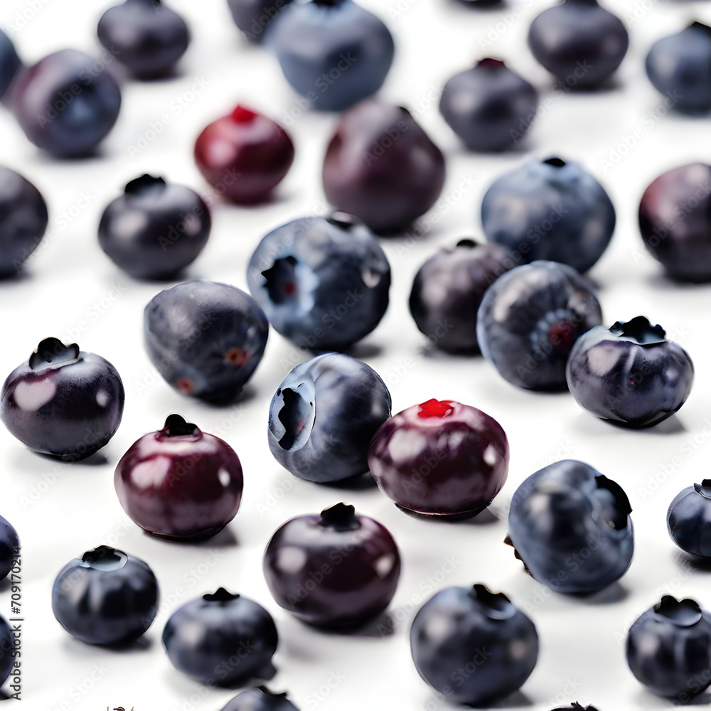 Fresh blueberries with green leaves on white background. Close up. Fresh blueberries with green leaves on white background. Close up.