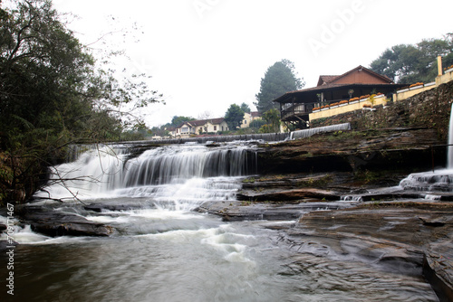Bucolic waterfall scene in the district of Mantiqueira in the interior of the state of Minas Gerais