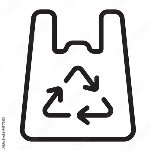 Recycled Plastic Bag line icon