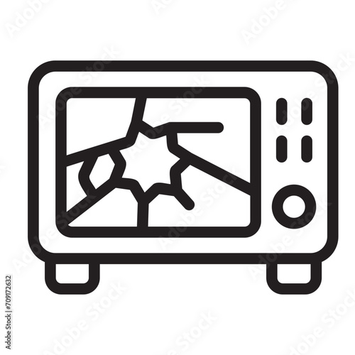 microwave line icon