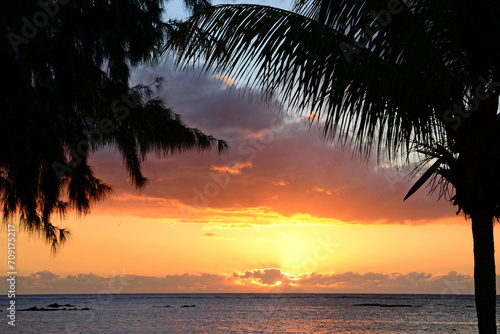 Africa,sunset in Mont Choisy in Mauritius photo
