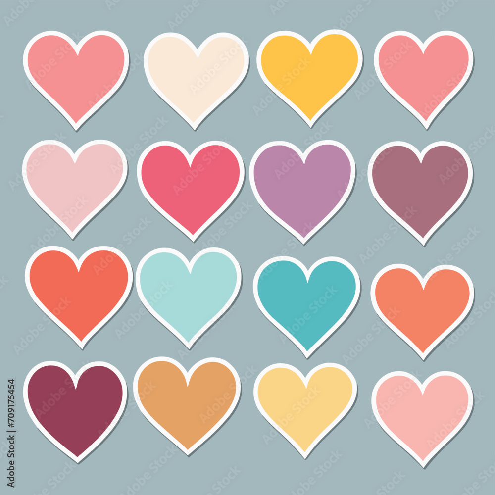 Heart shapes icon set pattern design Heart shapes icon set pattern design