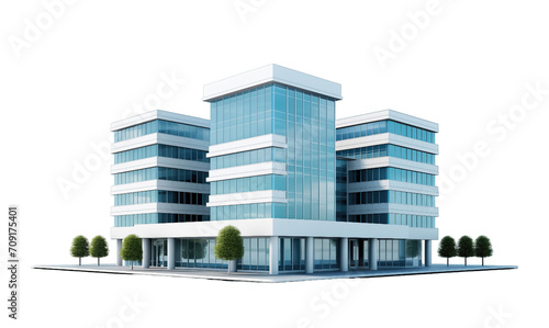 Office Building isolated on transparent background. PNG file, cut out