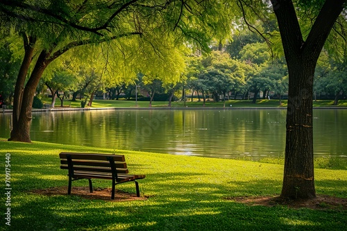 Nice city park by the lake