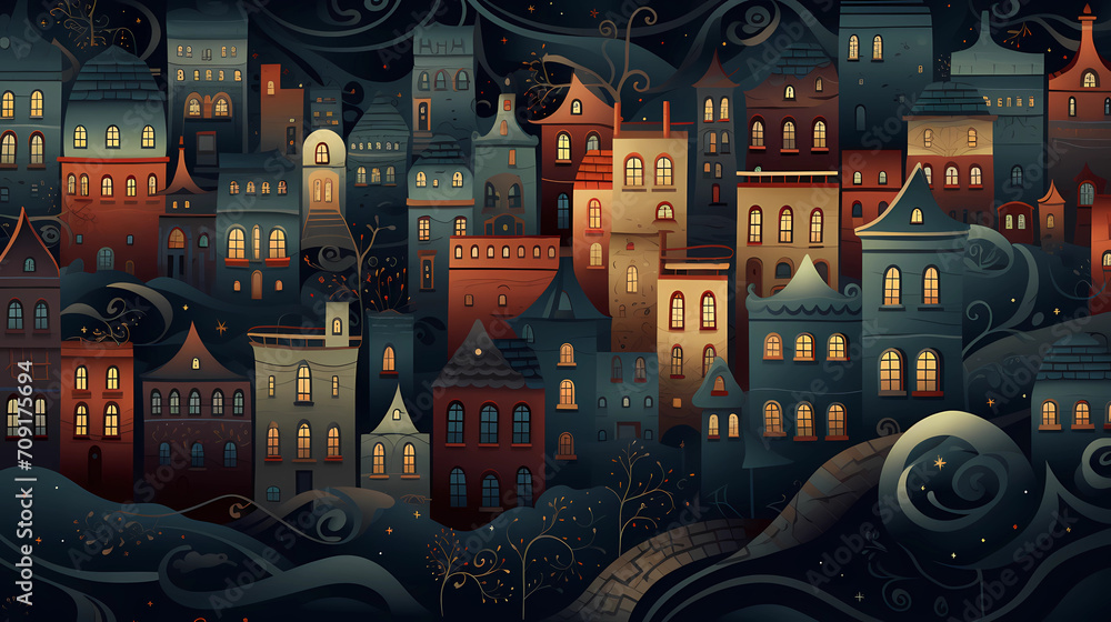 Obraz premium An Abstract City Skyline Pattern