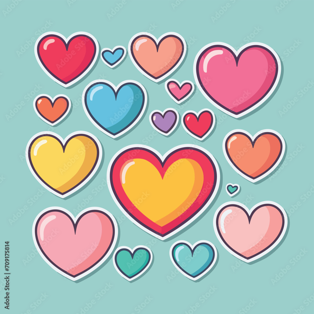 Heart shapes icon set pattern design Heart shapes icon set pattern design