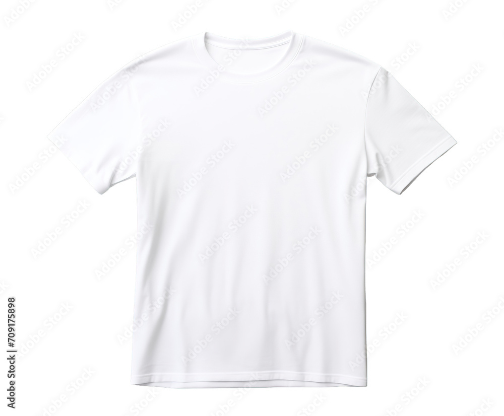 Plain white t-shirt front side mockup Template isolated on transparent background. PNG file, cut out Plain white t-shirt front side mockup Template isolated on transparent background. PNG file, cut out
