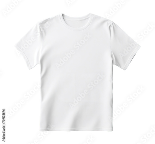 Plain white t-shirt front side mockup Template isolated on transparent background. PNG file, cut out