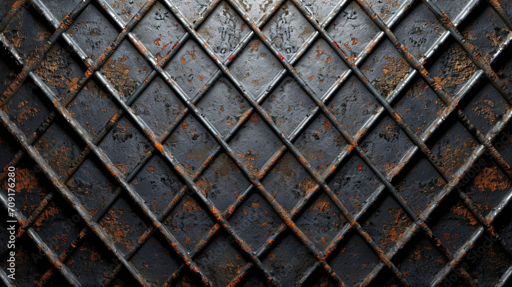 Rusty metal grid texture surface