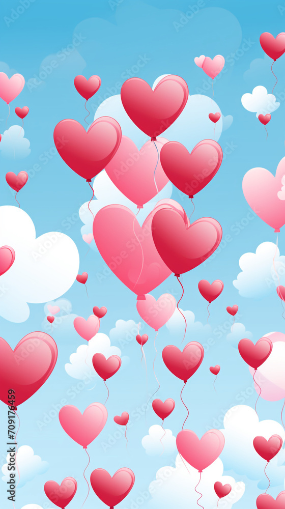 valentine’s day heart balloon pattern created with Generative Ai