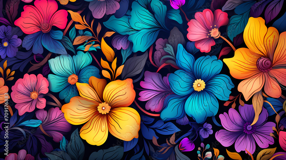 Intricate and Colorful Flower Pattern Intricate and Colorful Flower Pattern