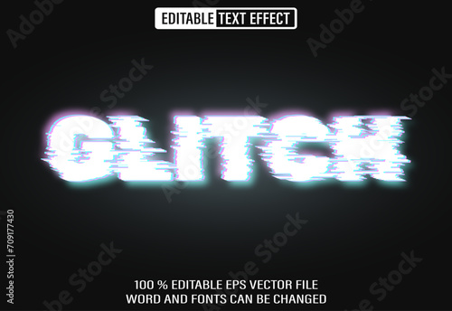 Editable 3d text style effect - Glitch text effect Template
