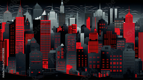 Wallpaper Mural Urban Silhouettes: A Unique Cityscape Pattern Torontodigital.ca