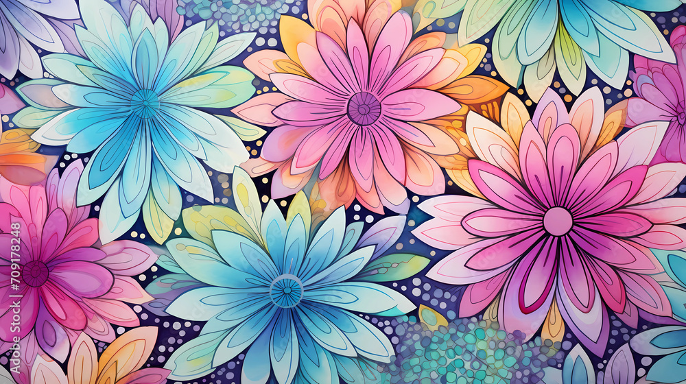 Vibrant Watercolor Textures in an Artistic Pattern Vibrant Watercolor Textures in an Artistic Pattern