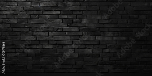  dark black brick wall texture design pattern background Abstract Black brick wall texture for pattern background. wide panorama picture