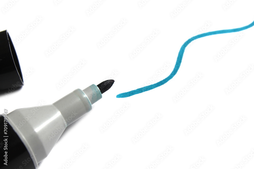 A wavy line is drawn on a white background with a marker. A wavy line is drawn on a white background with a marker.