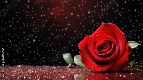 A love background with a red rose. Valentine s day romantic theme.
