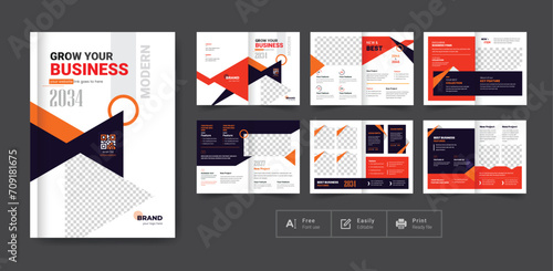 Modern company profile business brochure template layout creative and clean colorful annual report professional business brochure booklet template design fully editable text and vector