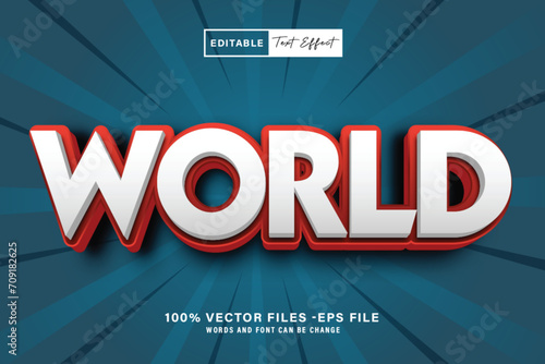 World 3D Editable Text Effect Style
 photo