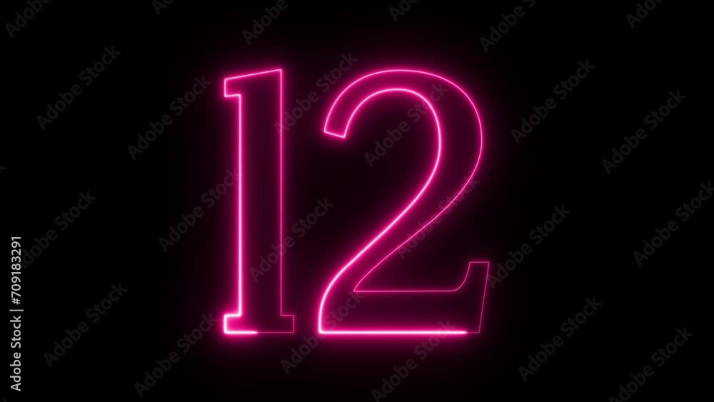 Number on Neon loop animation. frame video 4K shiny number, Neon Number Burning Effect, Count Number Number on Neon loop animation. frame video 4K shiny number, Neon Number Burning Effect, Count Number