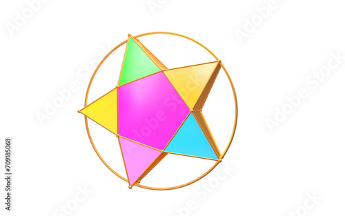 Khmer new year, Cambodia new year text 3D rendering, Star 3D Rendering 