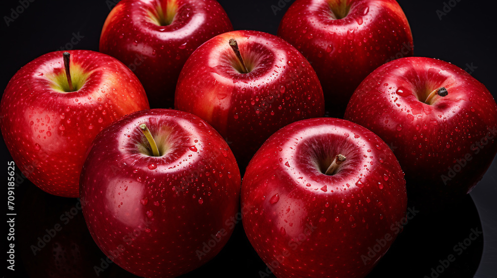 Glossy red apples fruits, healthy food background textured. Glossy red apples fruits, healthy food background textured.