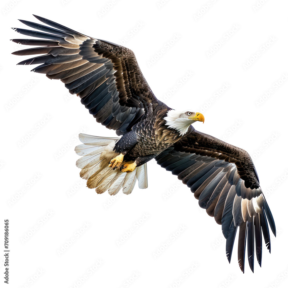 American Eagle flying isolated American Eagle flying isolated
