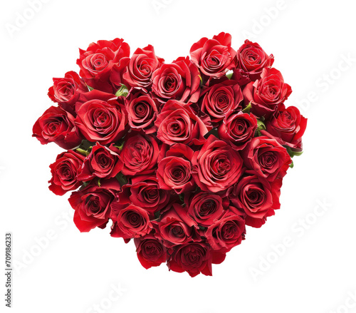 red roses in a heart shaped arrangement on a white background