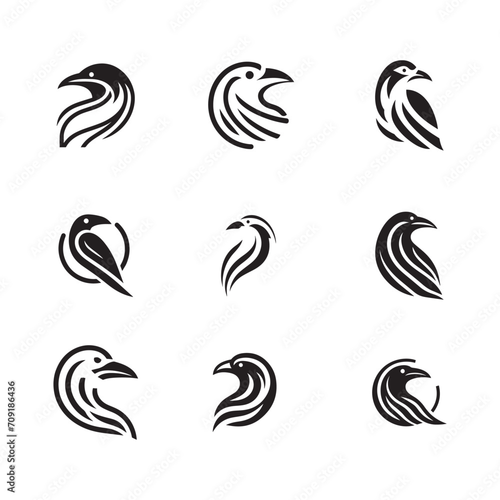 Elegant Avian Silhouettes, Artistic Interpretation Series Elegant Avian Silhouettes, Artistic Interpretation Series