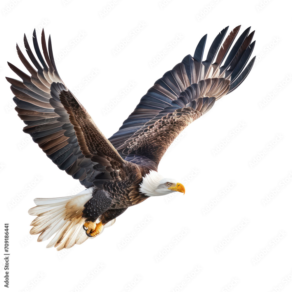 Fototapeta premium American Eagle flying isolated