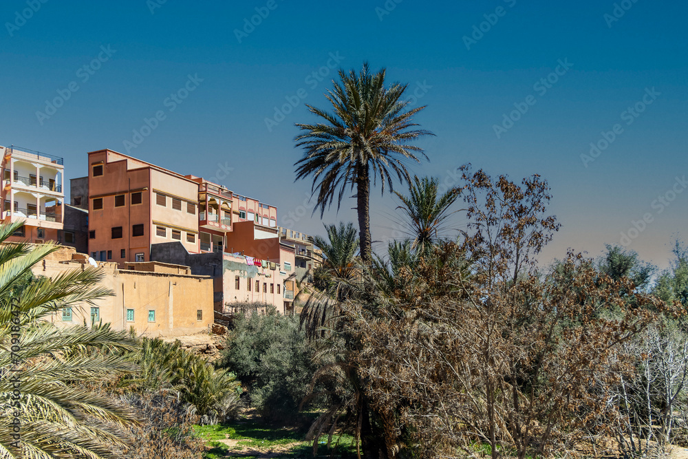 Tinghir, Morocco. Picture for some of the old buildings in Tinghir city.