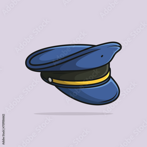 Police cap cartoon illustration of police cap vector design