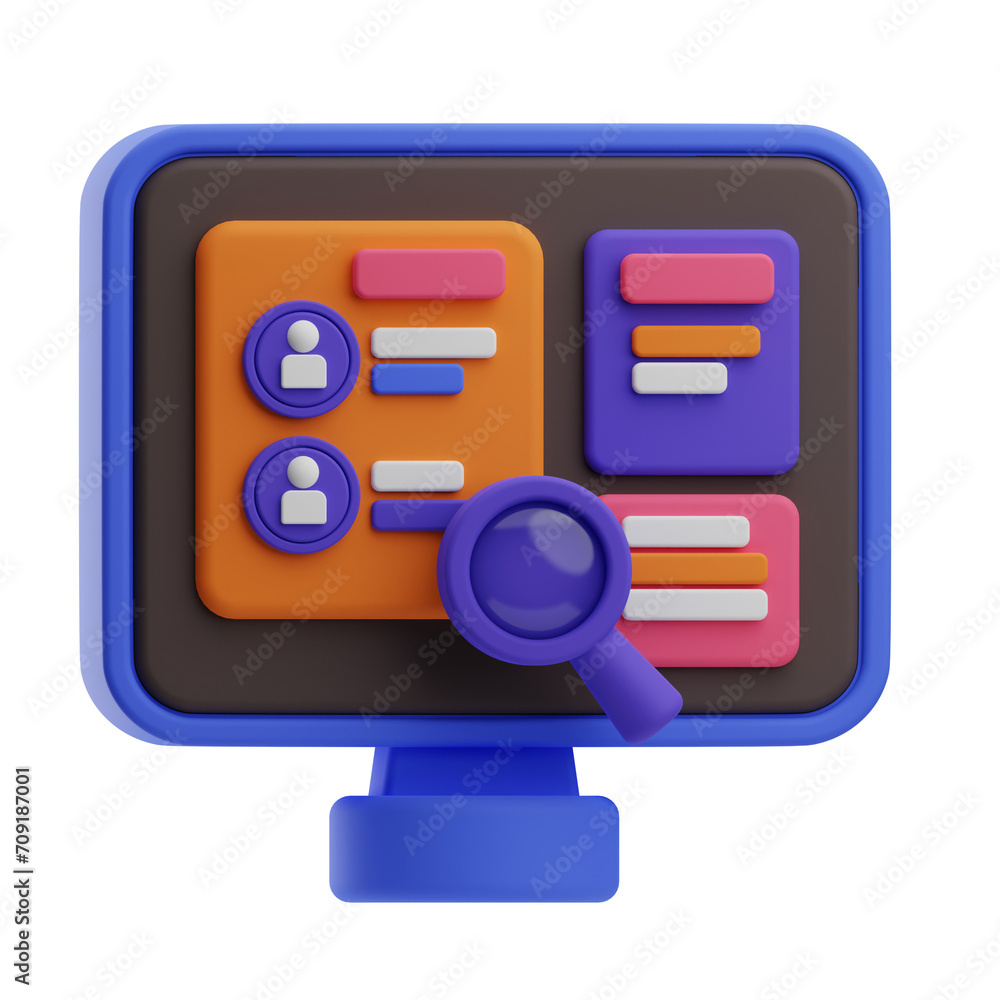 Human Resources Object Online Recruitment 3D Illustration Human Resources Object Online Recruitment 3D Illustration