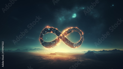 Infinite symbol wallpapers in the style of double exposure Generated AI