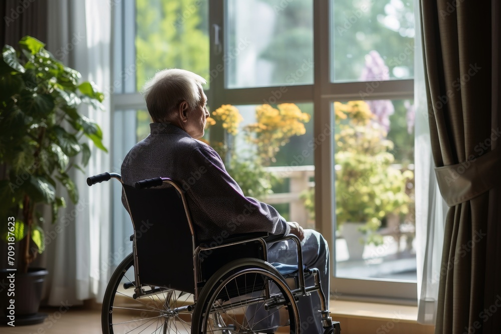 A lonely pensioner in a retirement home. A lonely pensioner in a retirement home.