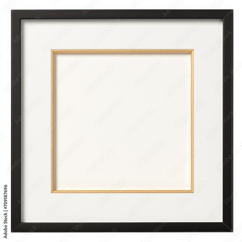 Black wooden frame mockup on white wall. Poster, artwork mockup. Clean, modern, minimalist frame. Black wooden frame mockup on white wall. Poster, artwork mockup. Clean, modern, minimalist frame.