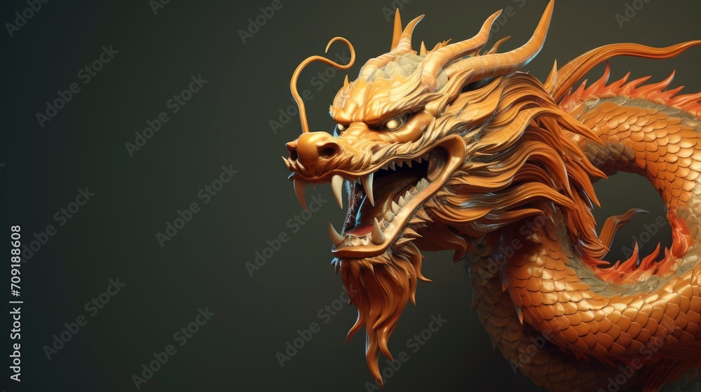 chinese dragon, copy space - generative ai chinese dragon, copy space - generative ai