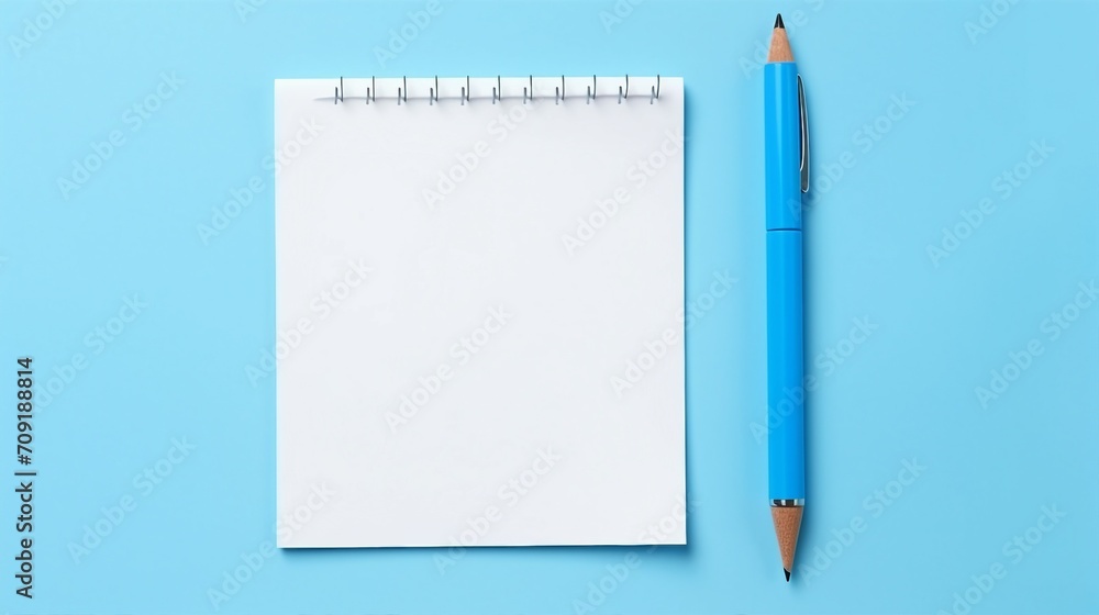 Stylish Workspace: Blue Desk with Open Reminder and Pen – Ideal for Business Planning Stylish Workspace: Blue Desk with Open Reminder and Pen – Ideal for Business Planning